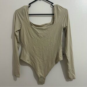 Lululemon Nulu Square Neck Long Sleeve Bodysuit Thong Cut NWT Size Medium (MOVT)